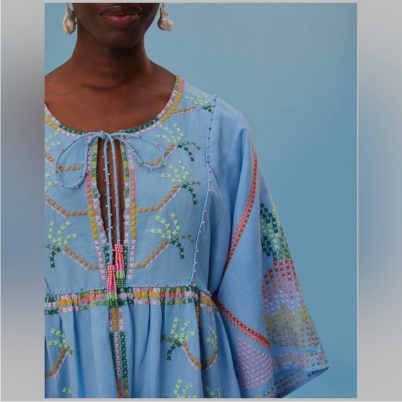 FARM Rio Women’s Embroidered Pineapple linen-blend Maxi Dress, XL, NWT $345 - Picture 3 of 16